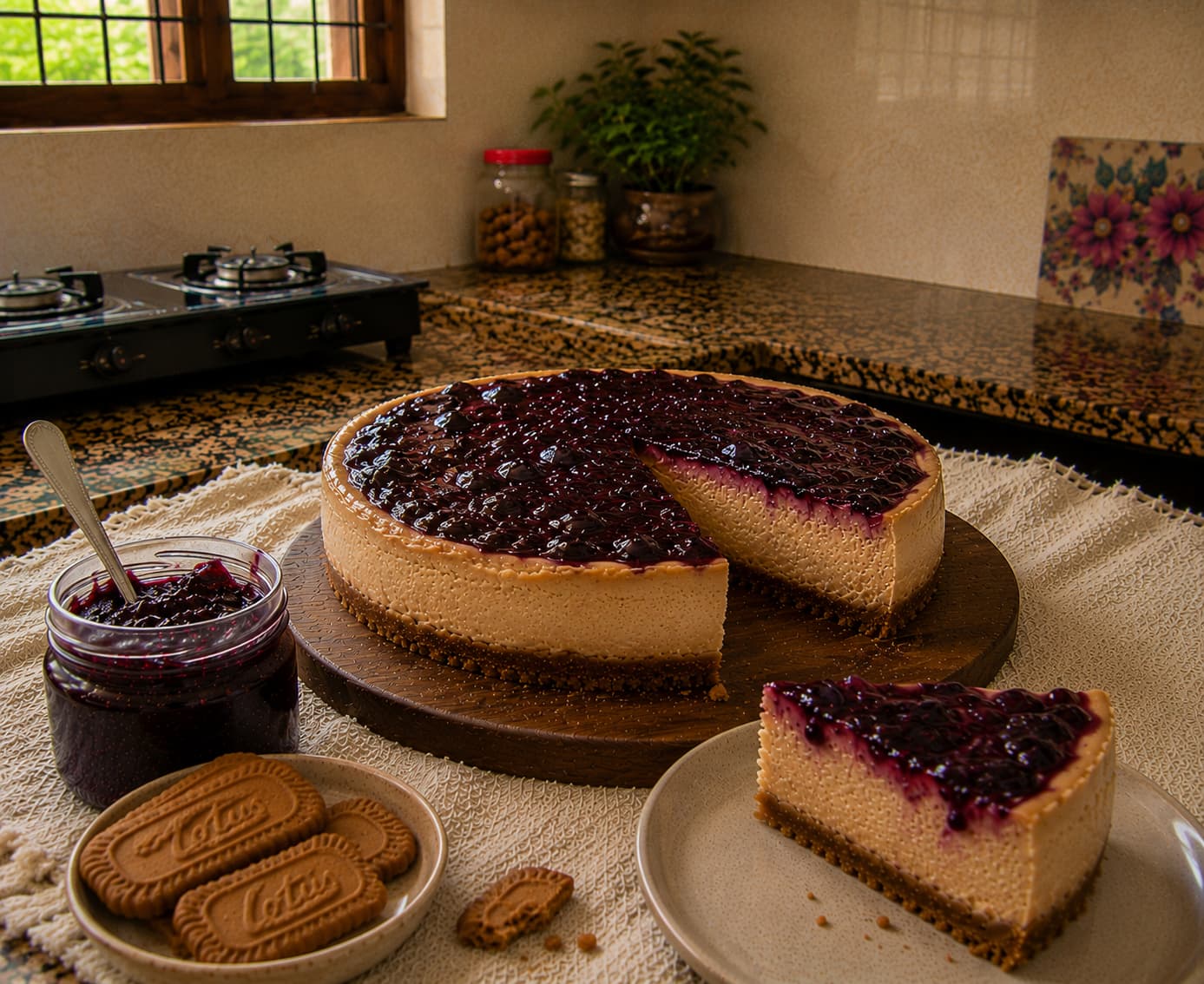 Blueberry Biscoff Cheesecake